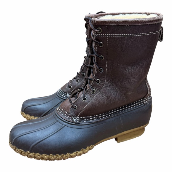 L.L. Bean Other - LL Bean men size 12 Duck Boots Shearling Lamb Fur Lined Winter 10"